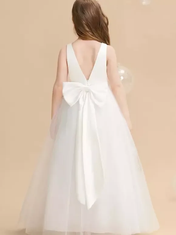 Wedding Flower Girl Dresses Special Occasion Dresses Ivory Sleeveless Sash