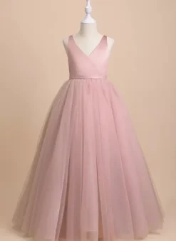 Wedding Flower Girl Dresses Special Occasion Dresses Ivory Sleeveless Sash