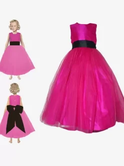 Wedding Flower Girl Dresses Special Occasion Dresses Peach Sleeveless Bows