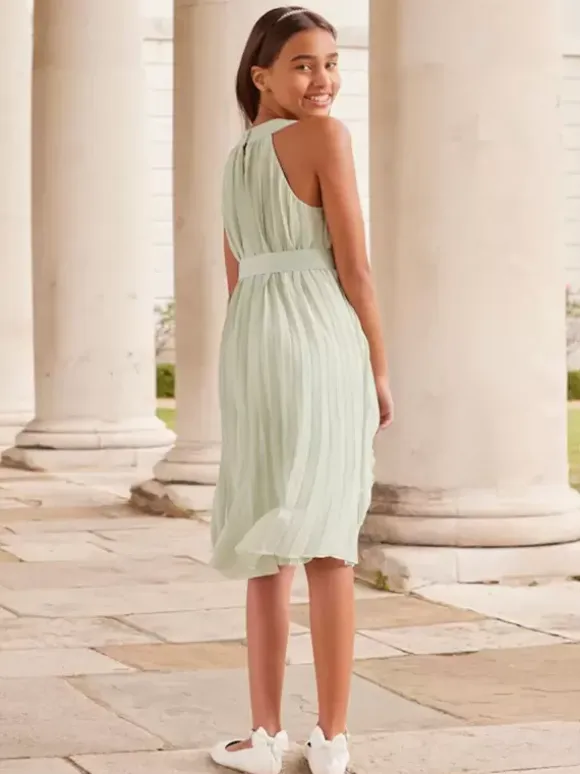 Wedding Flower Girl Dresses Special Occasion Dresses Pastel Green Sleeveless Pleated