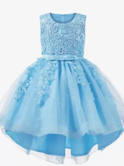 Wedding Flower Girl Dresses Special Occasion Dresses Soft Pink Sleeveless Lace