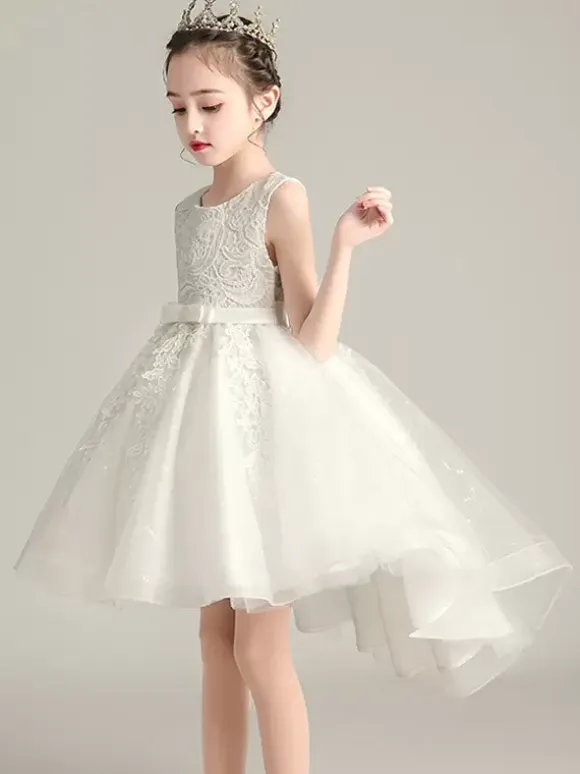 Wedding Flower Girl Dresses Special Occasion Dresses Soft Pink Sleeveless Lace
