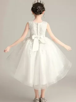 Wedding Flower Girl Dresses Special Occasion Dresses Soft Pink Sleeveless Lace