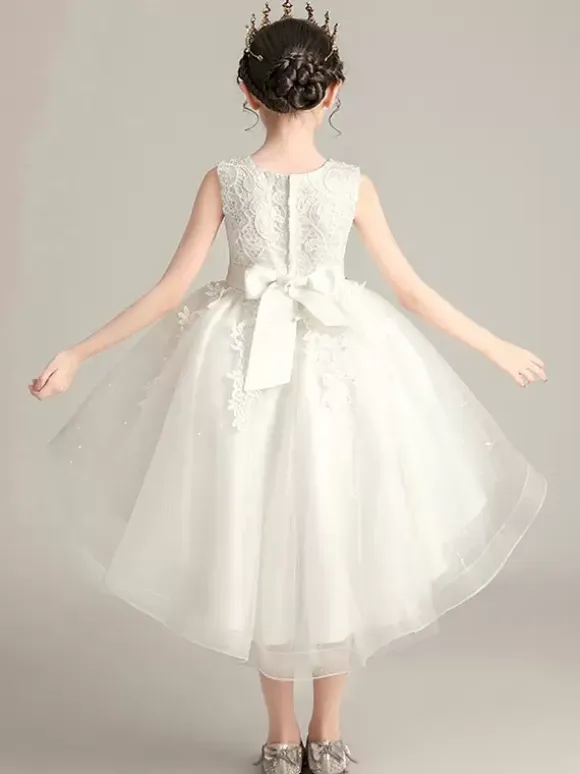 Wedding Flower Girl Dresses Special Occasion Dresses Soft Pink Sleeveless Lace