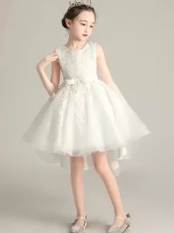 Wedding Flower Girl Dresses Special Occasion Dresses Soft Pink Sleeveless Lace