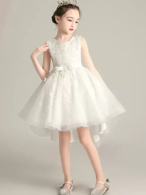 Wedding Flower Girl Dresses Special Occasion Dresses Soft Pink Sleeveless Lace