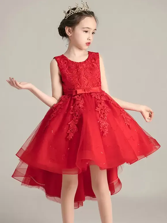 Wedding Flower Girl Dresses Special Occasion Dresses Soft Pink Sleeveless Lace