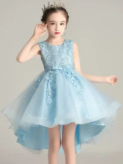 Wedding Flower Girl Dresses Special Occasion Dresses Soft Pink Sleeveless Lace