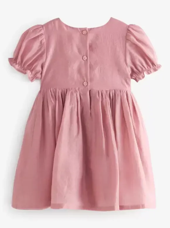 Wedding Flower Girl Dresses Special Occasion Dresses Soft Pink Short Sleeves Flowers