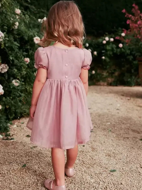 Wedding Flower Girl Dresses Special Occasion Dresses Soft Pink Short Sleeves Flowers