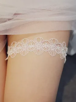 Wedding Garter For Bride Gorgeous Lace Pearls