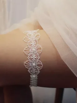 Wedding Garter For Bride Gorgeous Lace Pearls