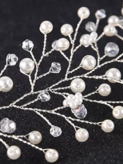 Wedding Gold Headband Crystal Headpieces Imitation Pearls Bridal Hair Accessories
