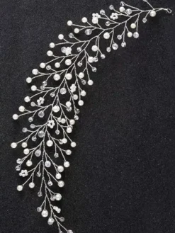 Wedding Gold Headband Crystal Headpieces Imitation Pearls Bridal Hair Accessories