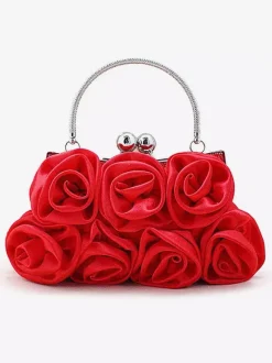 Wedding Handbags Wedding Accessories Bridal Purse Flowers Pleated