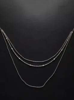 Wedding Necklaces Gold Silver Round Brilliant Multi-Chain Chain Rhinestone 16 Inches & Under Wedding Necklace