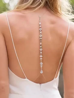 Wedding Necklaces Silver Rhinestone Wedding Necklace