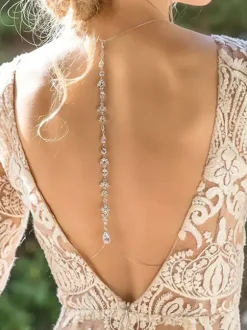 Wedding Necklaces Silver Rhinestone Wedding Necklace