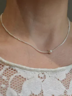 Wedding Necklaces Silver Silver Round Brilliant Multi-Chain Chain Imitation Pearl 16 Inches & Under Wedding Necklace