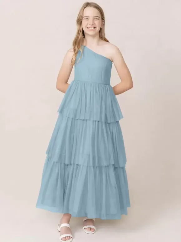 Wedding Party Dresses Beautiful Kids Social Party Dress Wedding Wedding Flower Girl Dress Flower Girl Dresses Sleeveless Tiered Light Gray