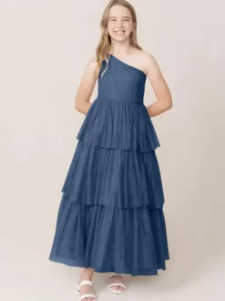Wedding Party Dresses Beautiful Kids Social Party Dress Wedding Wedding Flower Girl Dress Flower Girl Dresses Sleeveless Tiered Light Gray