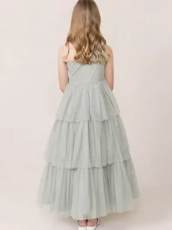 Wedding Party Dresses Beautiful Kids Social Party Dress Wedding Wedding Flower Girl Dress Flower Girl Dresses Sleeveless Tiered Light Gray