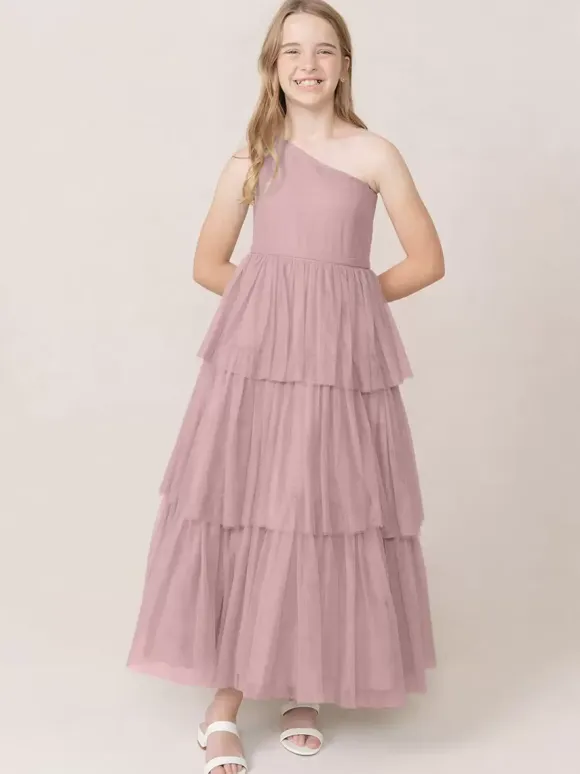 Wedding Party Dresses Beautiful Kids Social Party Dress Wedding Wedding Flower Girl Dress Flower Girl Dresses Sleeveless Tiered Light Gray
