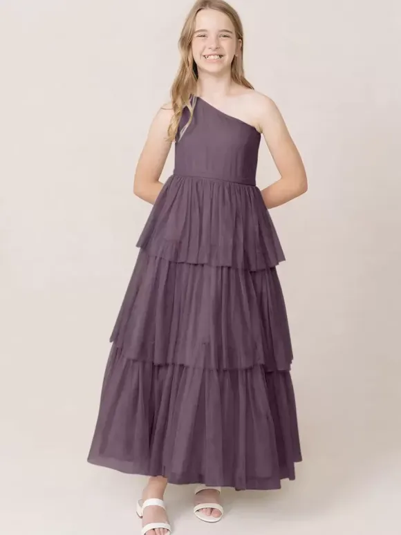 Wedding Party Dresses Beautiful Kids Social Party Dress Wedding Wedding Flower Girl Dress Flower Girl Dresses Sleeveless Tiered Light Gray
