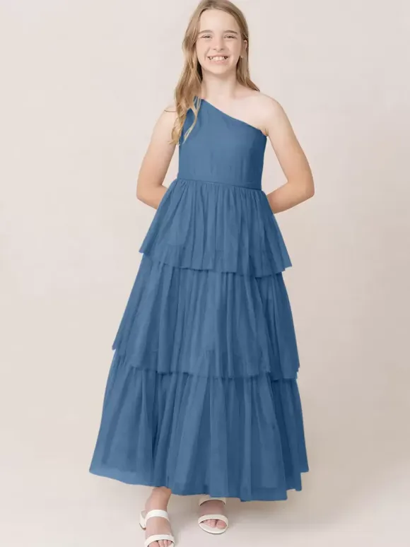 Wedding Party Dresses Beautiful Kids Social Party Dress Wedding Wedding Flower Girl Dress Flower Girl Dresses Sleeveless Tiered Light Gray