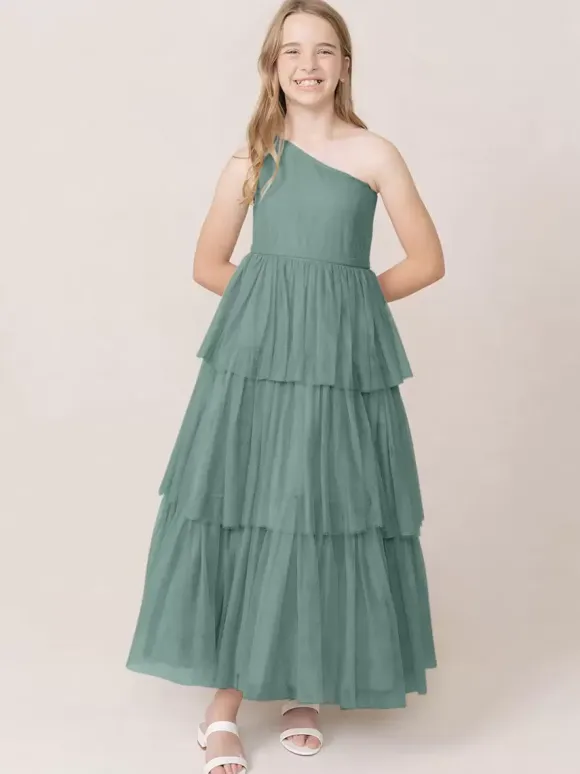 Wedding Party Dresses Beautiful Kids Social Party Dress Wedding Wedding Flower Girl Dress Flower Girl Dresses Sleeveless Tiered Light Gray