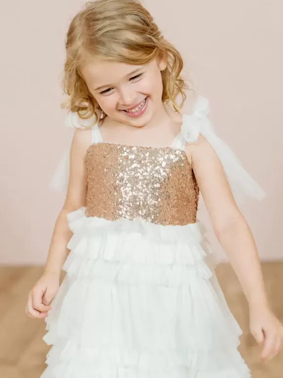 Wedding Party Dresses Princess Kids Social Party Dress Wedding Wedding Flower Girl Dress Flower Girl Dresses Sleeveless Tiered Bows Pink