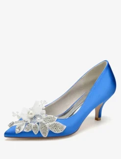 Wedding Shoes Bridal Pumps Satin Pointed Toe