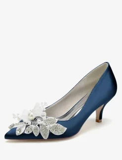 Wedding Shoes Bridal Pumps Satin Pointed Toe