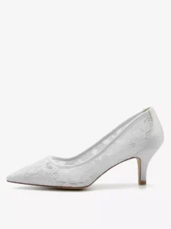 Wedding Shoes Bridal Pumps Lace Pointed Toe