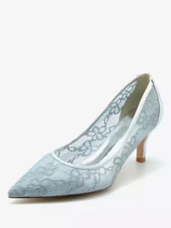 Wedding Shoes Bridal Pumps Lace Pointed Toe