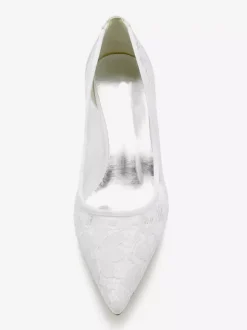 Wedding Shoes Bridal Pumps Lace Pointed Toe