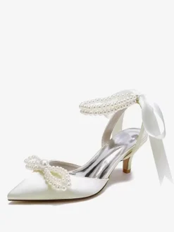 Wedding Shoes Bridal Pumps Satin Pointed Toe
