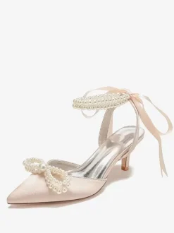 Wedding Shoes Bridal Pumps Satin Pointed Toe