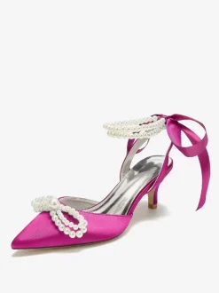 Wedding Shoes Bridal Pumps Satin Pointed Toe
