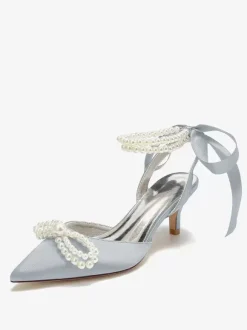 Wedding Shoes Bridal Pumps Satin Pointed Toe