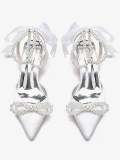 Wedding Shoes Bridal Pumps Satin Pointed Toe