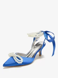 Wedding Shoes Bridal Pumps Satin Pointed Toe