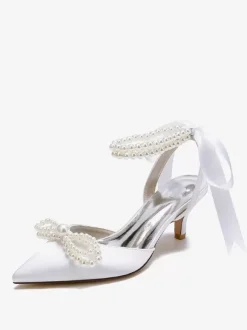 Wedding Shoes Bridal Pumps Satin Pointed Toe