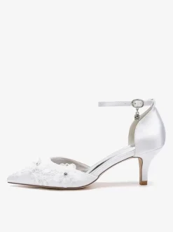 Wedding Shoes Bridal Pumps Satin Pointed Toe