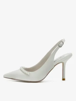 Wedding Shoes Bridal Pumps Silk And Satin Pointed Toe Pearls