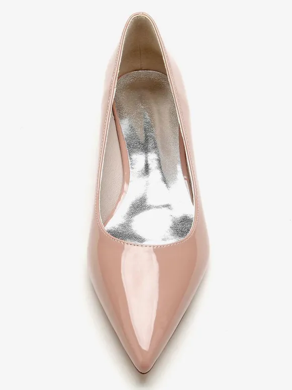 Wedding Shoes Mother Of Bride Shoes Patent PU Upper Pointed Toe 1"