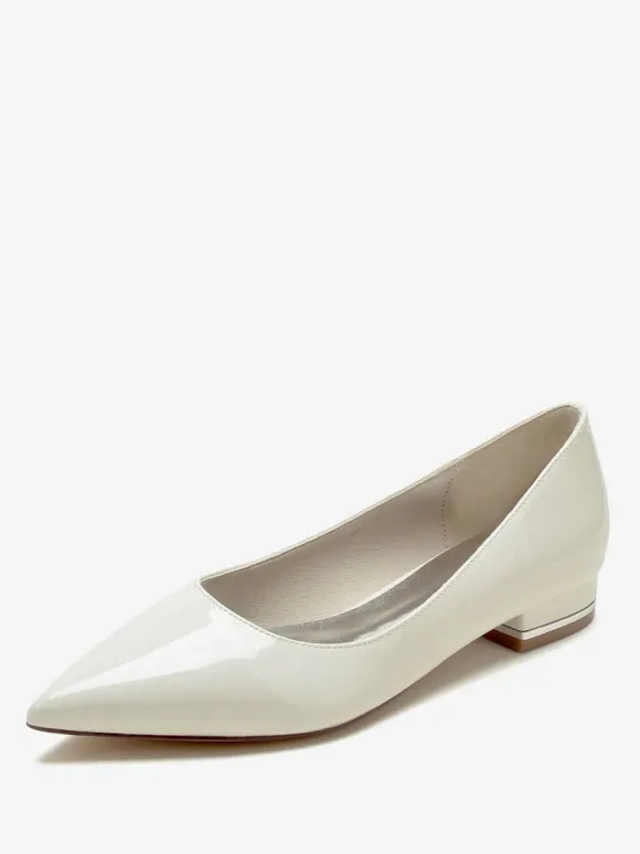 Wedding Shoes Mother Of Bride Shoes Patent PU Upper Pointed Toe 1"
