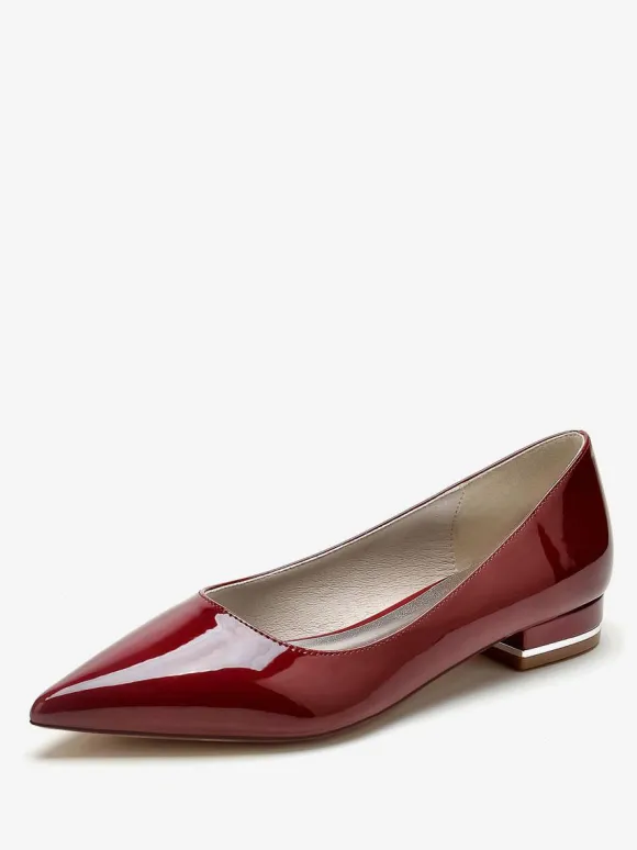 Wedding Shoes Mother Of Bride Shoes Patent PU Upper Pointed Toe 1"