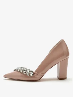 Wedding Shoes Mother Of Bride Shoes Patent PU Upper Pointed Toe Rhinestones 3.3