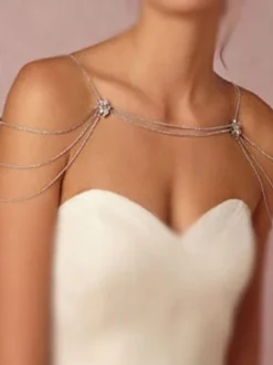 Wedding Statement Necklace Silver Sexy Metal Women's Shoulder Chain